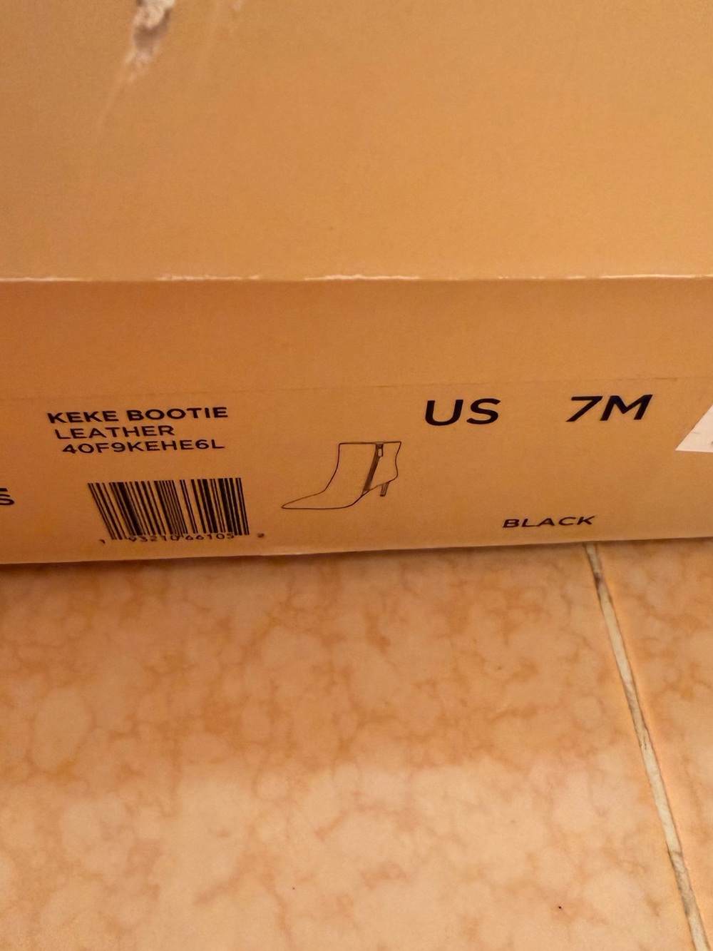Michael Kors Black Pointed Stiletto Ankle Boots with Gold Zip Pull - Picture 4 of 4